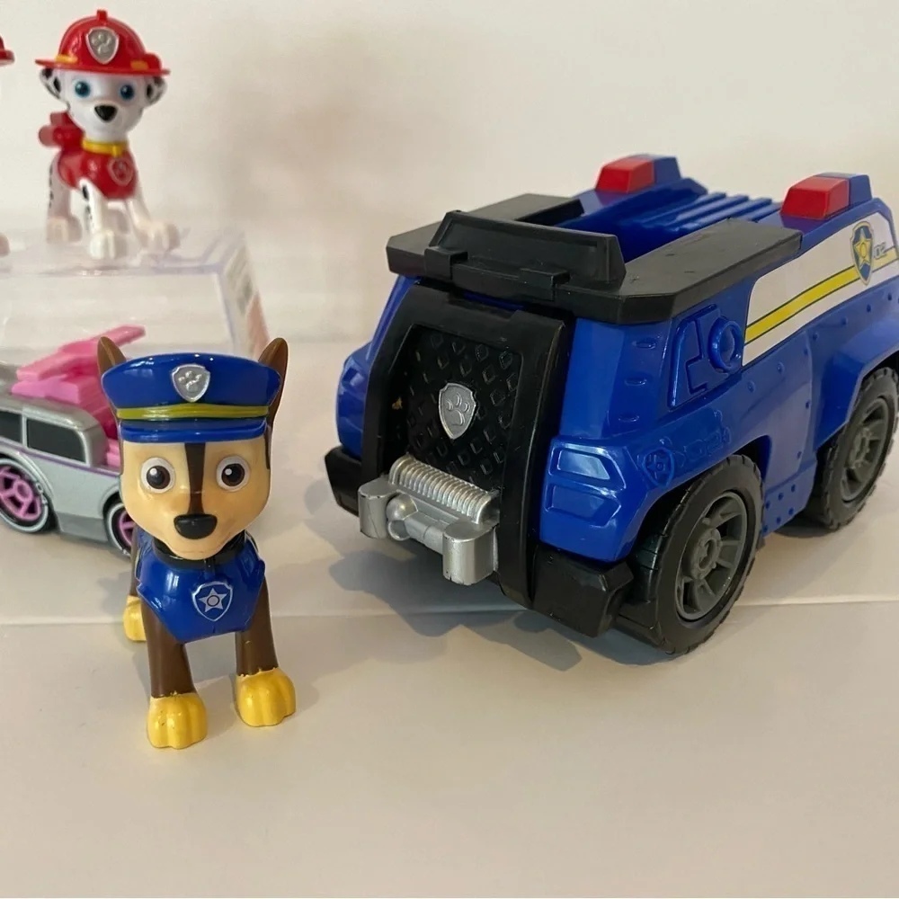 Paw Patrol Figure Lot Marshal Chase with Vehicle Diecast Skye Bundle Playset Toy - Picture 4 of 6